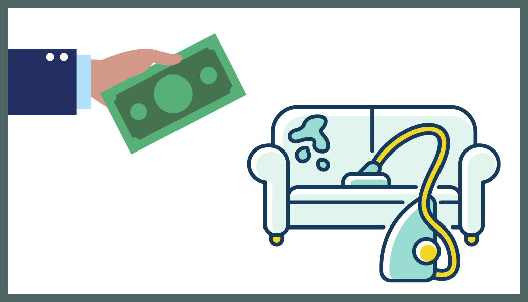 If your sofa is larger, cleaning will take longer